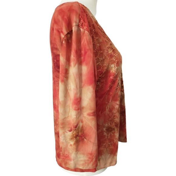 Y2K Embroidered Faux Wrap Top M Indie Fairy Bohemian Hippie Sequins Whimsigoth - Picture 3 of 16